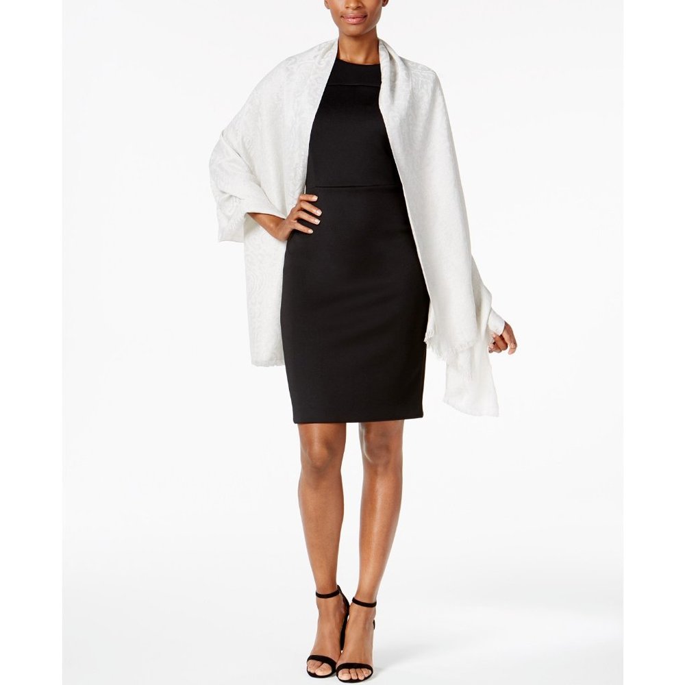 Inc International Concepts Brocade Jacquard Wrap in Silver